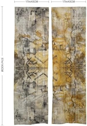Japanese Noren Door Curtain Light Yellow and White Print