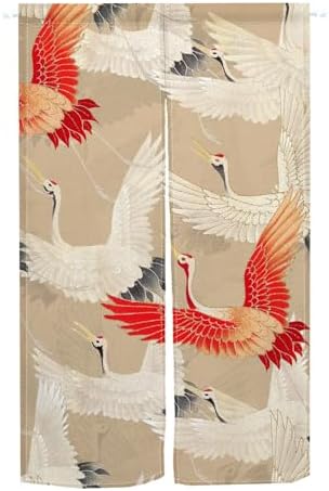 Japanese Style Cranes Flying Curtain 34x60 Inch