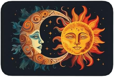 Stars and Sun Moon Welcome Door Mat 16x24in