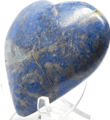 170g 29 Blue Dumortierite Heart with Quartz Stand