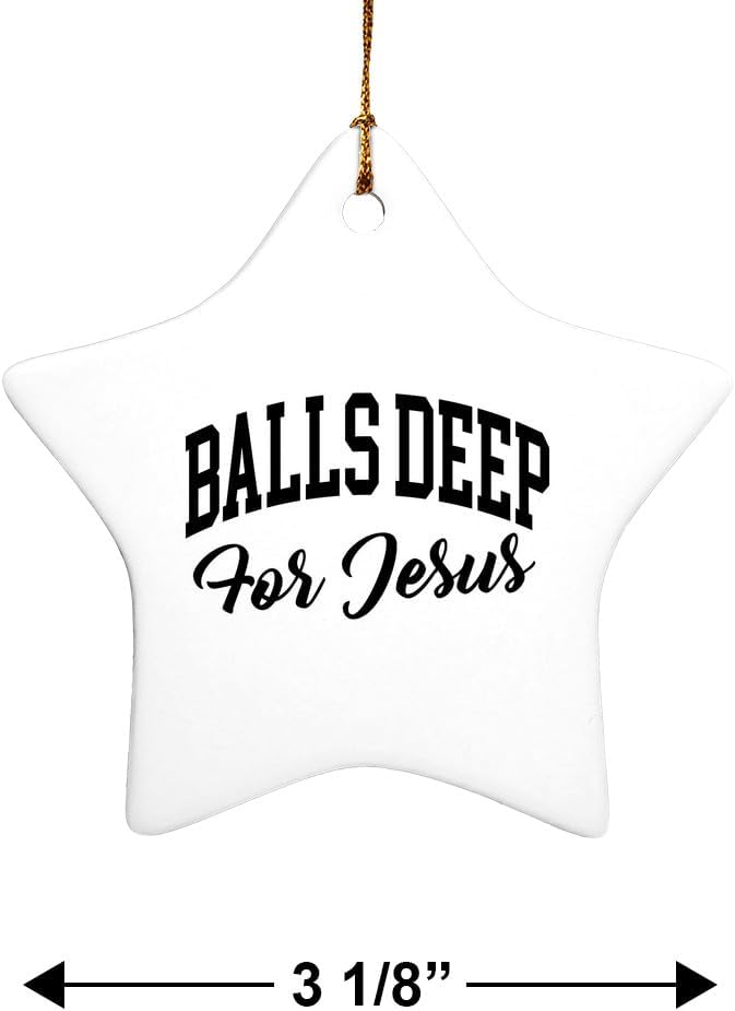 Graphics More Star-Shaped Porcelain Christmas Ornament - 31 Inch