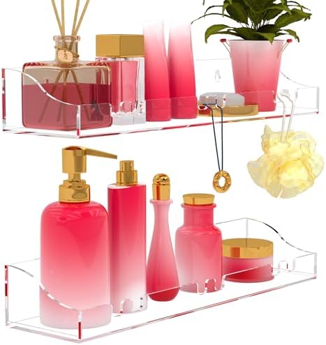Clear Acrylic Floating Shelves 2 Pack