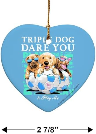 GRAPHICS MORE Heart-Shaped Porcelain Soccer Ball Ornament - 28