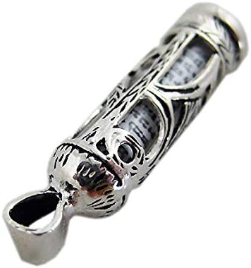 925 Sterling Silver Mezuzah Pendant with Shema Scroll