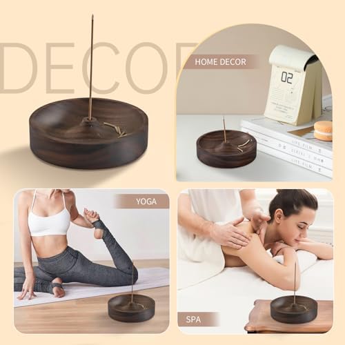 Belsea Round Wooden Incense Holder for Sticks