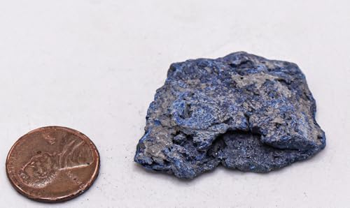 60ct 38mm Blue Azurite with Malachite Inclusions Rough Slice Natural Gemstone