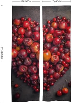 Japanese Heart Shape Door Curtain with Red Fruit Print