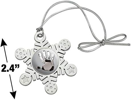 Hand Print Soccer Ball Metal Snowflake Christmas Ornament