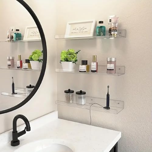 Wall-Mounted Acrylic Shelves for Home and Kitchen Display