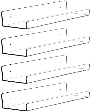 CY Craft Clear Acrylic Floating Shelves Set of 4