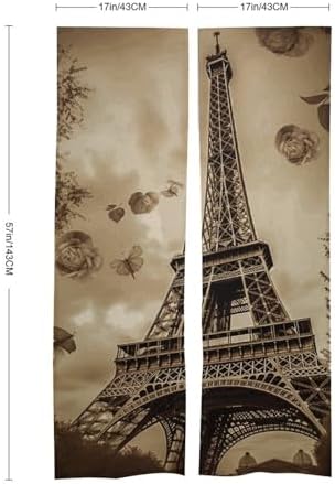 Paris Eiffel Tower Door Cover Curtain 57x17 Inches