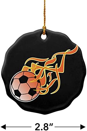 Graphics More Soccer Ball Football Cartoon Flames Porcelain Ornament