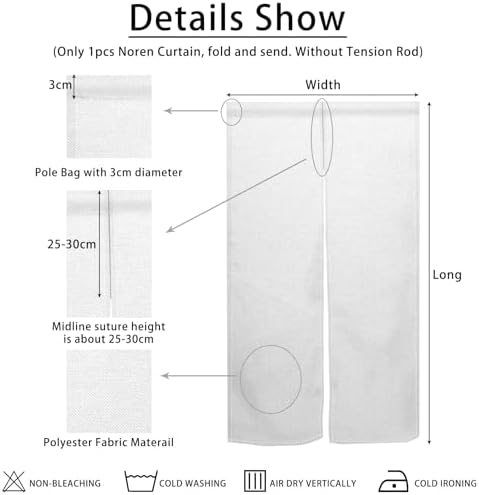 Abstract Boho Noren Curtain with Atomic Shapes Design