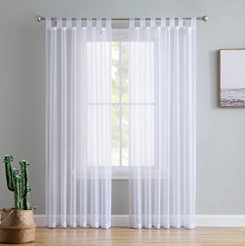 HLC ME White Tab Top Panels 54x95 Inch Set of 2