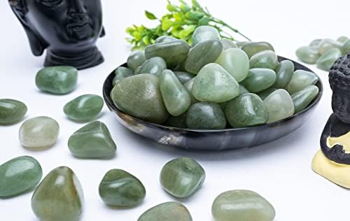 Crocon Green Jade Tumbled Stones 1LB Natural Crystal Kit