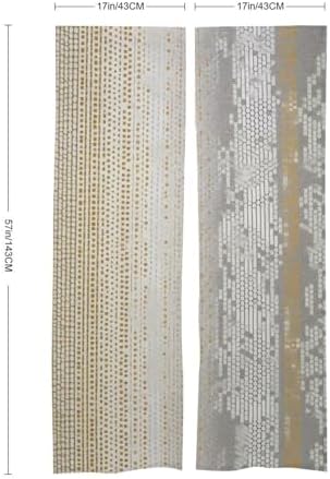 Japanese Noren Door Curtain with Gold and Gray Pattern