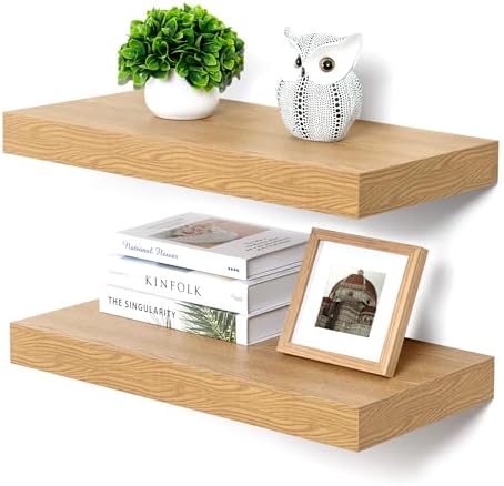 24 Inch Deep Rustic Floating Shelves Set of 2