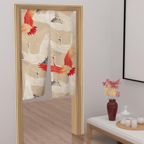 Japanese Style Cranes Flying Curtain 34x60 Inch