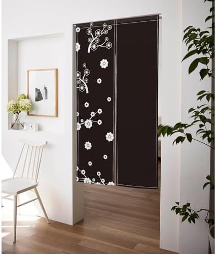 Japanese Noren Door Curtain with Cartoon Flower Pattern