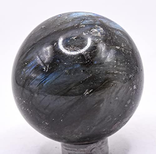 43mm Blue Azure Flash Labradorite Sphere with Stand