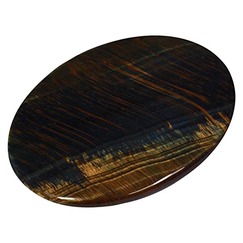 CrystalAge Blue Tiger Eye Palm Stone 70x50mm