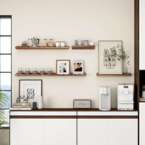 Fun Memories 48 Inch Pine Wood Floating Shelves Set of 2