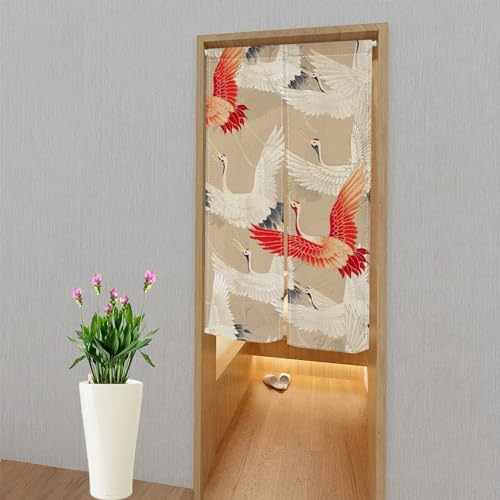Japanese Style Cranes Flying Curtain 34x60 Inch