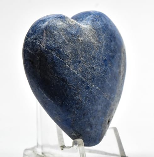 48mm Blue Dumortierite Heart with Quartz Inclusions