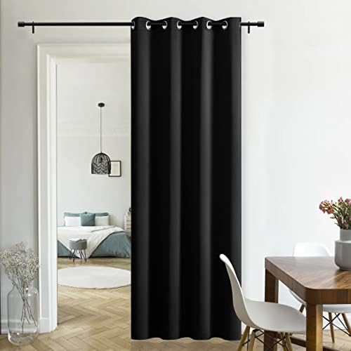 XTMYI 96 Inch Blackout Curtain Panel Black with Grommet Top