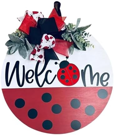 VIVIANYO HD Ladybug Welcome Door Sign