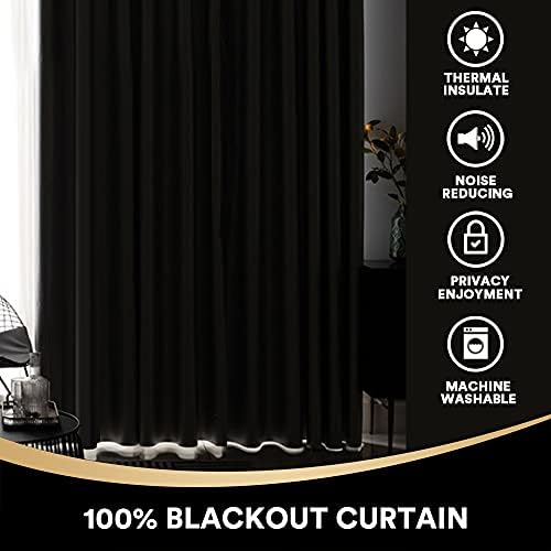 PrinceDeco Deep Teal Blackout Curtains Set of 2 52x84