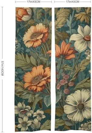 Noren Door Curtain with Flower Pattern 34x57