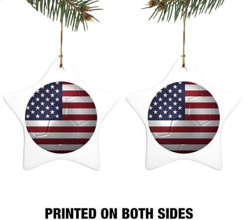 Graphics More USA Flag Soccer Ball Christmas Ornament - 31 Inch