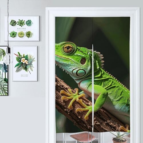 Green Geckos Door Cover Curtain 57x17 Inches
