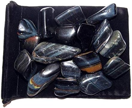 Tumbled Tiger Eye Stones with Velvet Bag 12 Pound