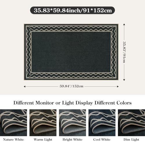OJIA Easy Jute Front Door Mat 3x5 Black