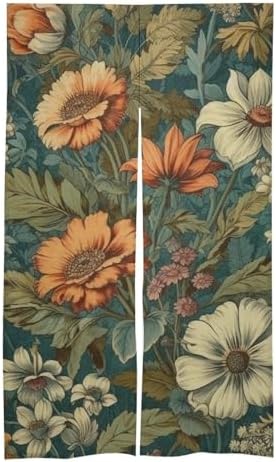 Noren Door Curtain with Flower Pattern 34x57