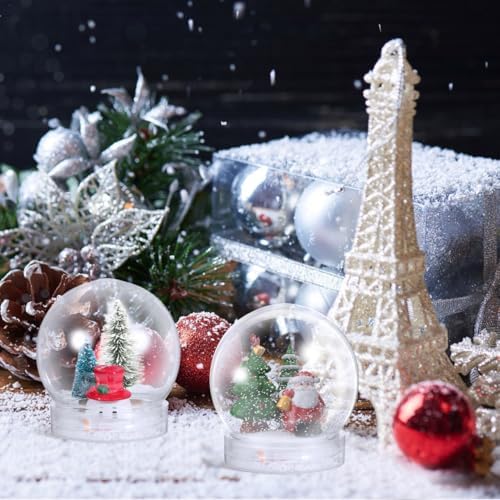 BESTOYARD 10Pcs Clear Snow Globes with Screw Cap DIY Decorations