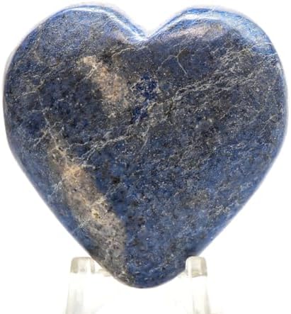 48mm Blue Dumortierite Heart with Quartz Inclusions