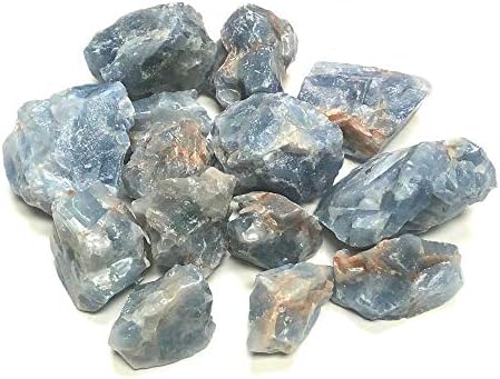 Rough Blue Calcite Stones - 1 Inch in Velvet Bag 1 Pound