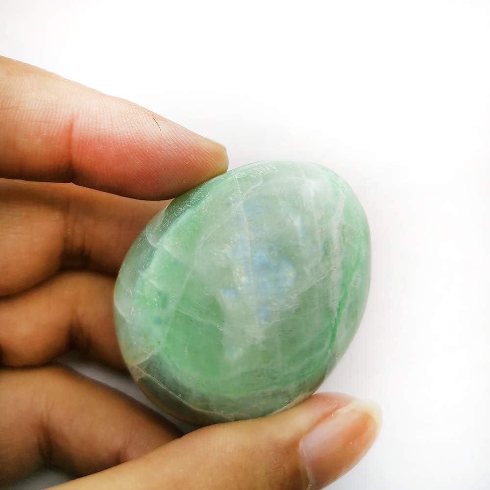 70-90g Green Moonstone Worry Stone Healing Crystal