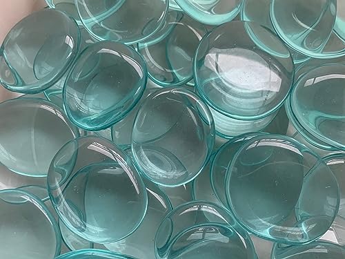 Aqua Blue Obsidian Smooth Stones 10 Piece Set