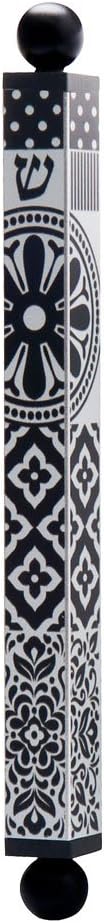 Modern Black Gray Jewish Mezuzah Case - Made in Israel