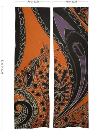 Japanese Noren Door Curtain with Orange Purple Pattern