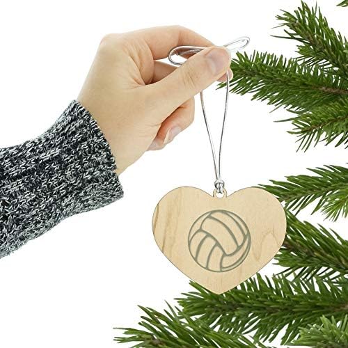 Volleyball Ball Heart Love Wooden Christmas Tree Ornament