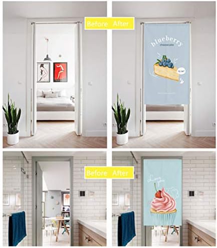 Japanese Style Door Curtain with Strawberry Waffles Design