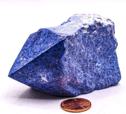 29 Inch Rich Blue Dumortierite with Quartz Carved Point Collectible Gemstone