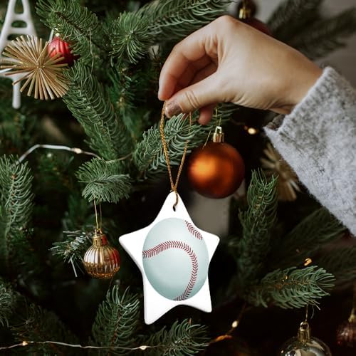 GRAPHICS MORE Star-Shaped Porcelain Christmas Tree Ornament 31