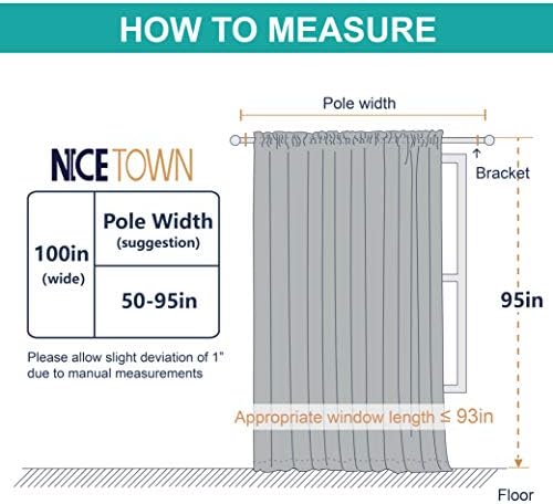 NICETOWN Extra Wide Sheer Curtain Panel - White 100x95 Rod Pocket