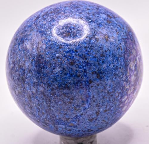22 Inch Dumortierite Quartz Polished Gemstone Ball - Peru with Stand